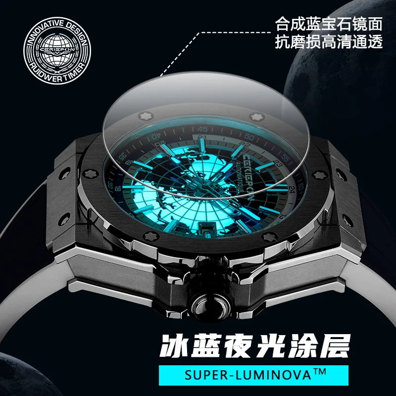 2024 New Automatic Mechanical Watches Mens Luxury Brand Fashion Sports Waterproof Tonneau Mille Wristwatch Man Relogio Masculino