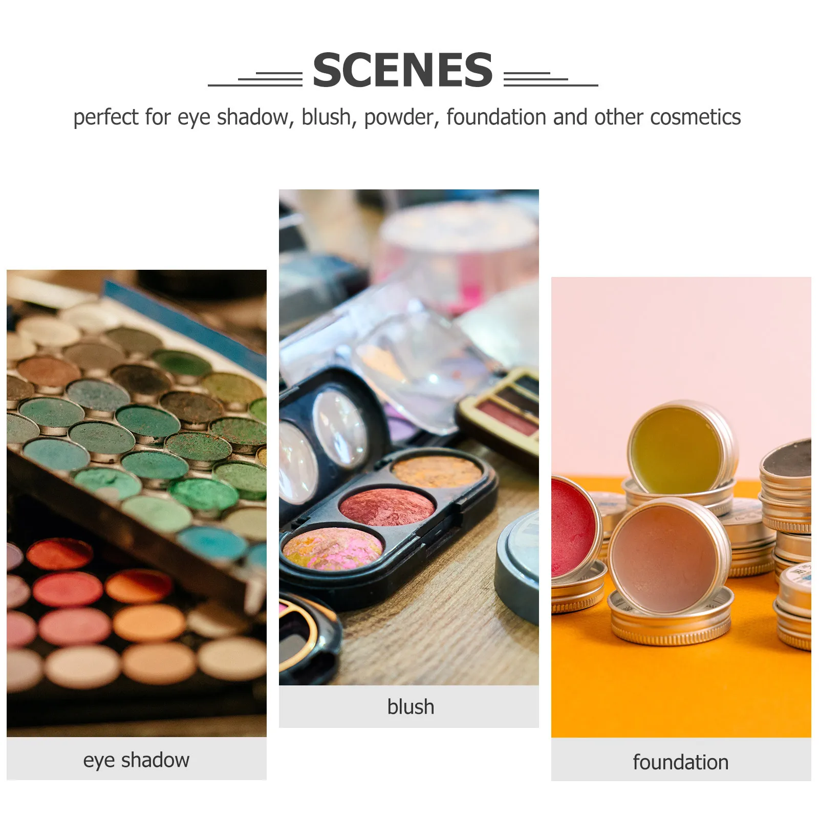 

3pcs Eyeshadow Aluminum Liner Empty Blusher Box Eyeshadow Storage Case Accessory Diy Makeup Palette Accessories Storage Case For