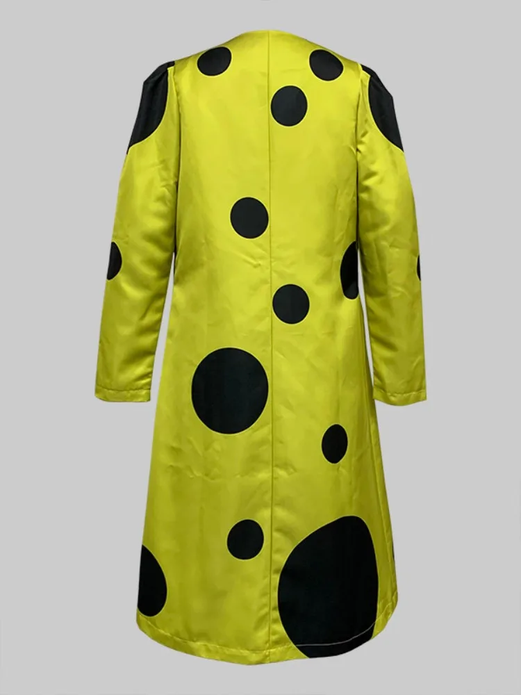 Tinaa Women's 2026 New Spring Trench Coat Fashion Polka-Dot Long Sleeves Single Button Loose Split-Joint O-Neck Party Outerwear