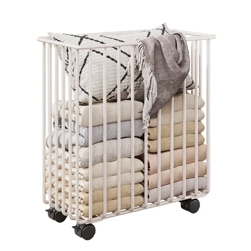

z Laundry Basket Household Dirty Clothes Basket Belt Wheel Movable Bathroom Dirty Clothes Storage Basket Bucket Bathroom Artifa