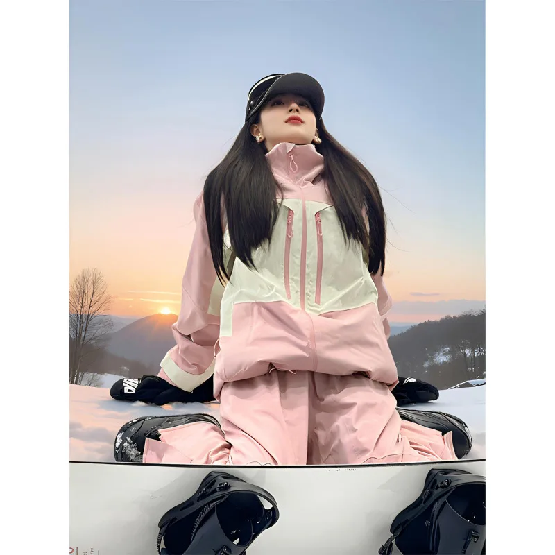 2025 водонепроницаемый термокомплект лыжного костюма для сноуборда для мужчин и женщин, ветрозащитный дышащий комплект большого размера для занятий спортом на открытом воздухе