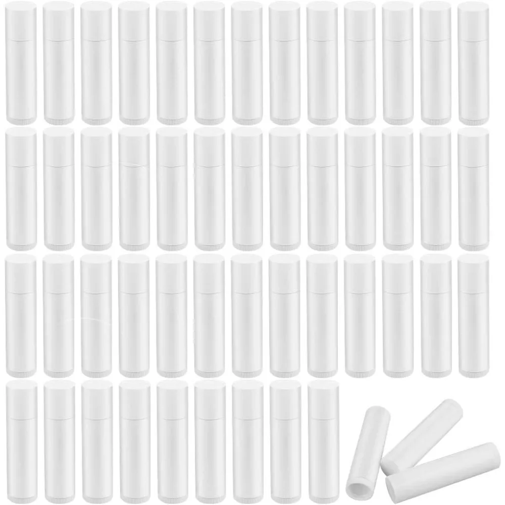 40 ชิ้นภาชนะลิปบาล์มภาชนะลิปสติกเปล่าหลอดบาล์มพลาสติกสำหรับดินสอ DIY สีขาว