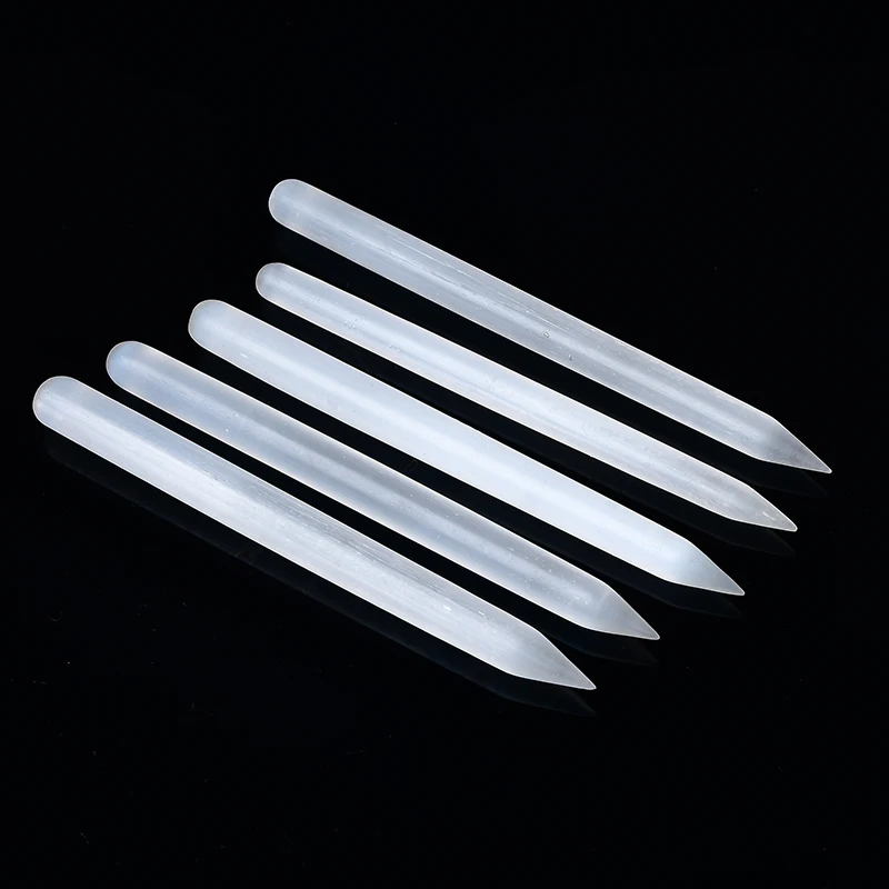 1PC Natural Selenite Pen Crystal Home Decoration Polished Stick Chips Gypsum Quartz Rough Minerals Specimen Healing Stone Gift