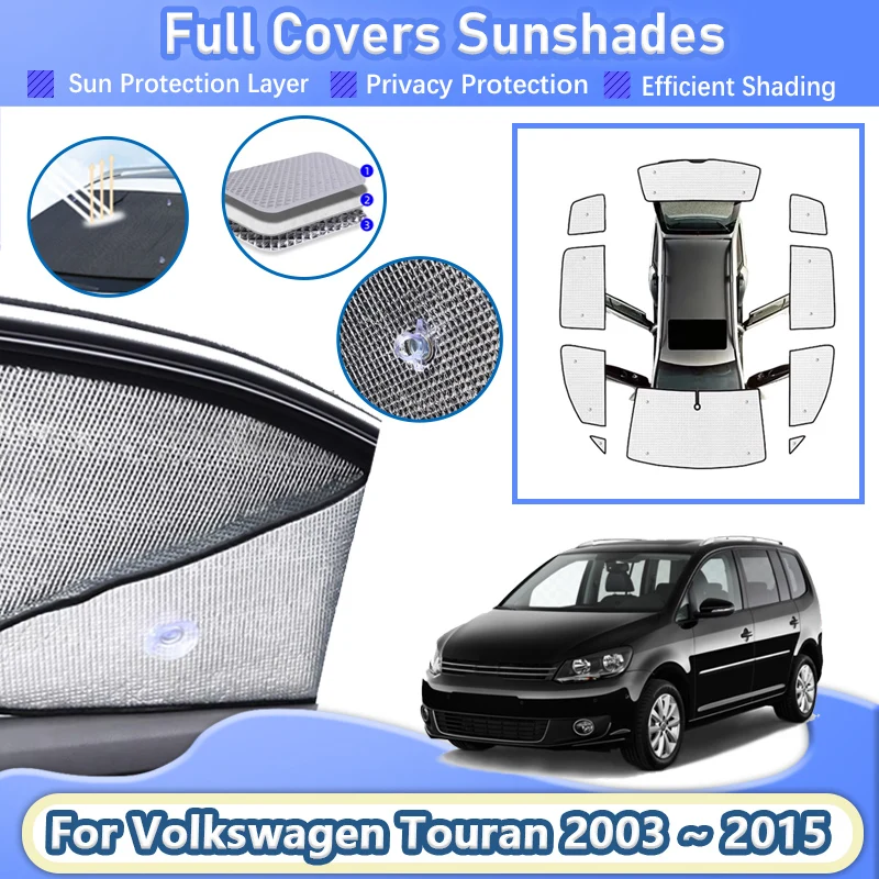 

For Volkswagen VW Touran 2003 ~ 2015 MK1 1T Auto Vehicle Sunshade Reflector Shade Visor Retractable Protection Car Accessories
