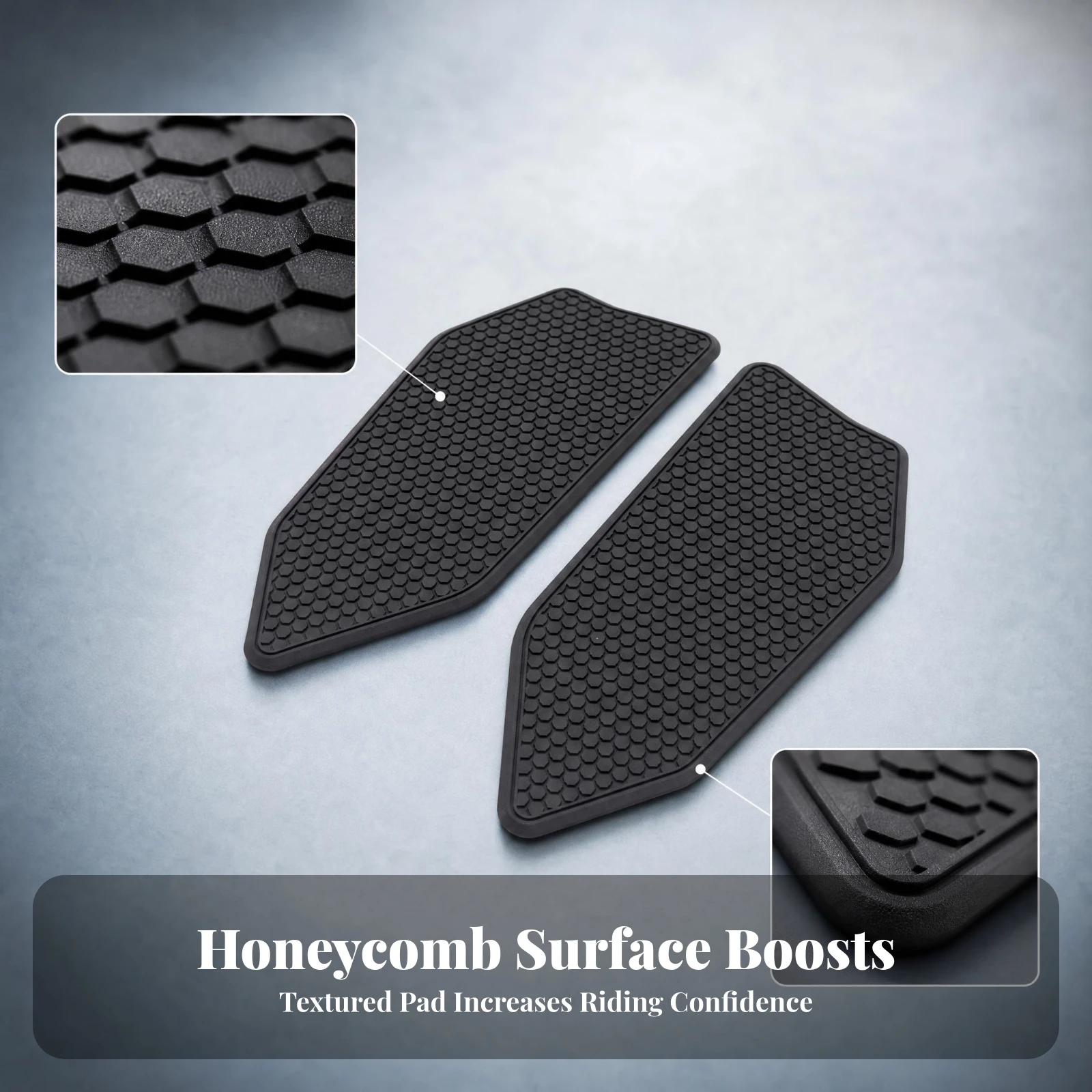 Motorcycle Tank Side Grip Pads Fuel Tank Grip Pad Rounded Corners Guard Raised