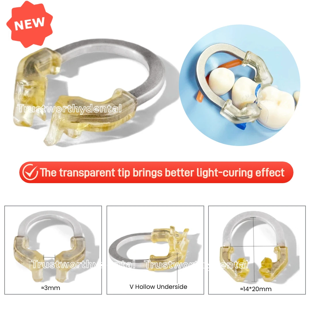 

New Dental Ni-Ti Retaining Ring Transparent Tine Matrix Clamp Clear Tip Sectional Matrix System Transparent Matrices Clip