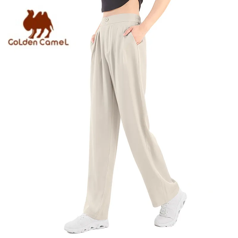 

GOLDEN CAMEL Women's Pants Korean Style Trousers for Women Spring New Loose Casual Pants High-end Drape Straight Wide-leg pants