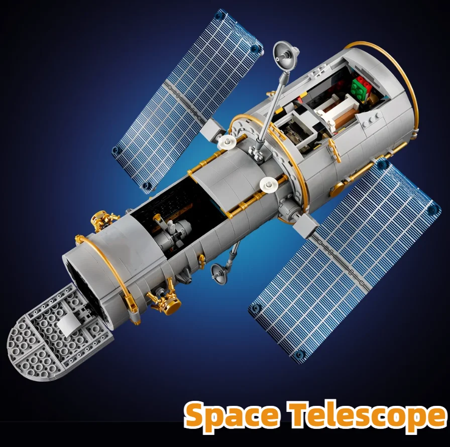 1252pcs Orbital Astronomical Telescope Replica Building Bricks Set Space Exploration Educational Assembly Model for Collection
