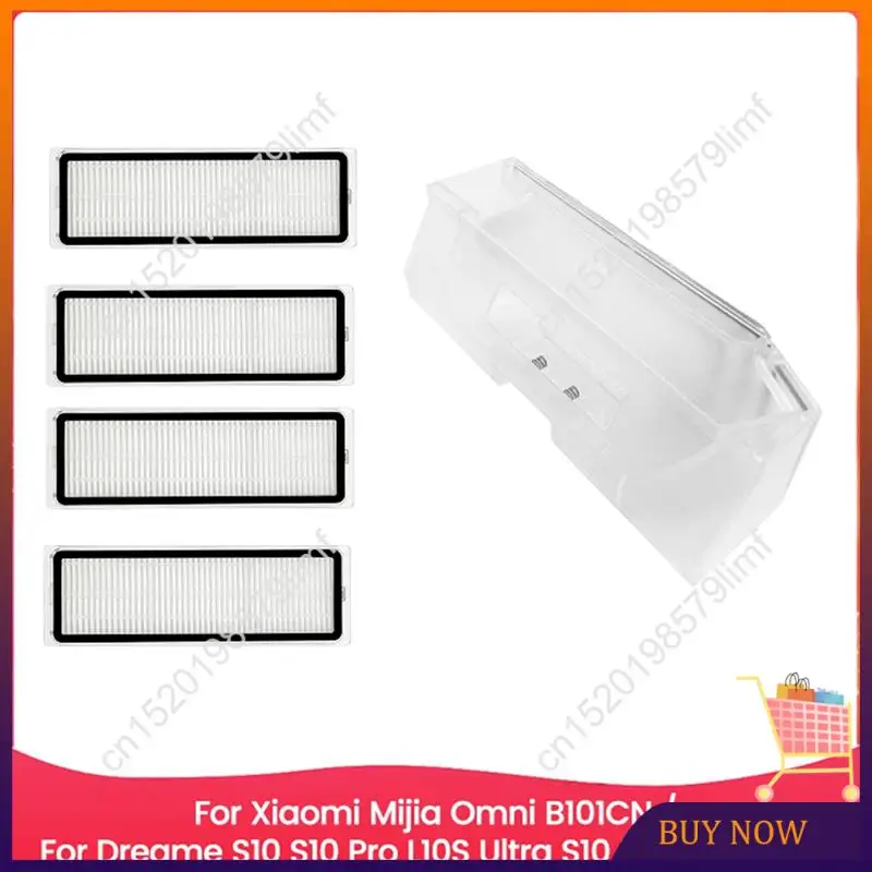 MSOR-5PCS conjunto de filtro caixa poeira para xiaomi mijia omni b101cn dreame s10 s10 pro l10s ultra s10 plus w10s pro peça reposição substituir