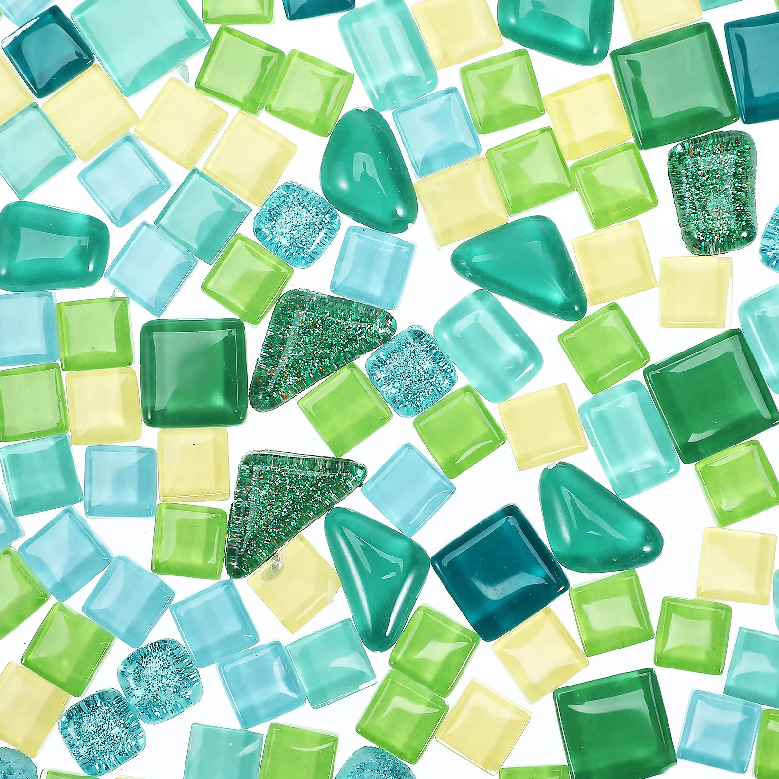 2Packs Mosaic Glass Tiles DIY Craft Pieces Mixed Shapes Broken Glass Tiles for Crafts Wall Floor Decoration Kit