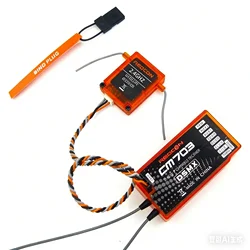 CM703 7 Channel 2.4Ghz RX Receiver with Satellite PPM + PWM Output Compatible with DSM2 and DSMX, Orange CM703+DSM