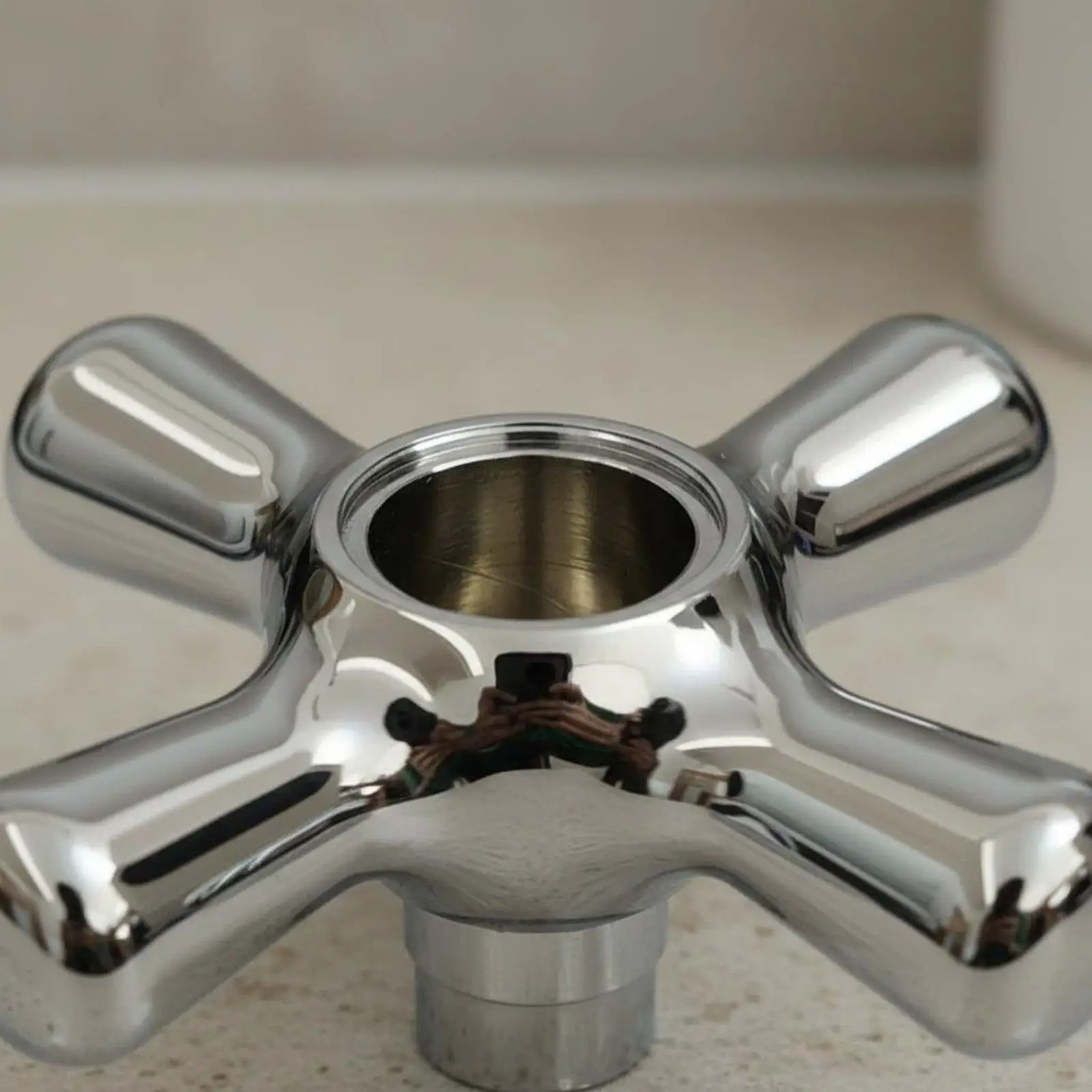 Replacement Faucet Handle Universal Fit Electroplated Tap Part for Washbasin Faucet and Bathroom Sink Renovators