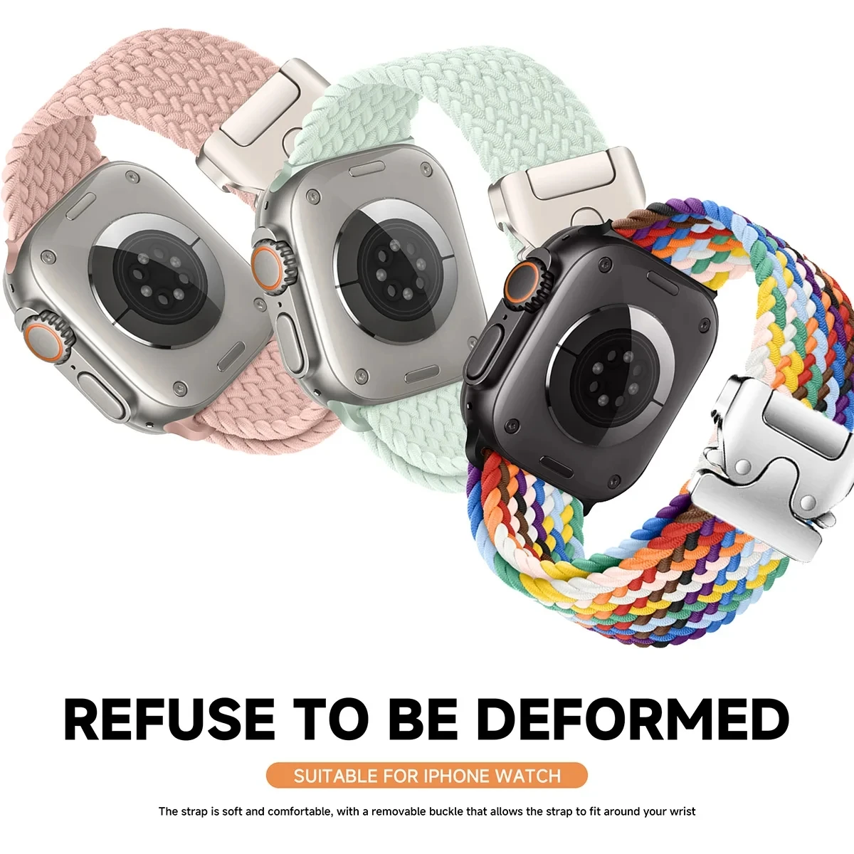 애플 워치용 브레이드 스트랩, 나일론 팔찌, iWatch 시리즈 10, 9, 8, 7, 6 SE, 울트라 2 밴드, 46mm, 42mm, 41mm, 45mm, 44mm, 40mm, 38mm, 49mm