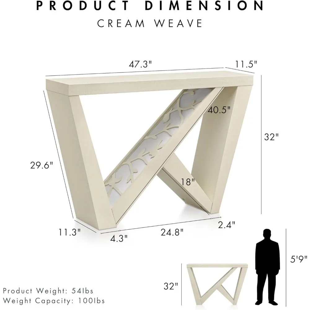 طاولة وحدة تحكم LED حديثة مزخرفة من Out Naomi مع أرجل على شكل حرف W وجهاز تحكم عن بعد، أثاث مدخل خشبي لـ