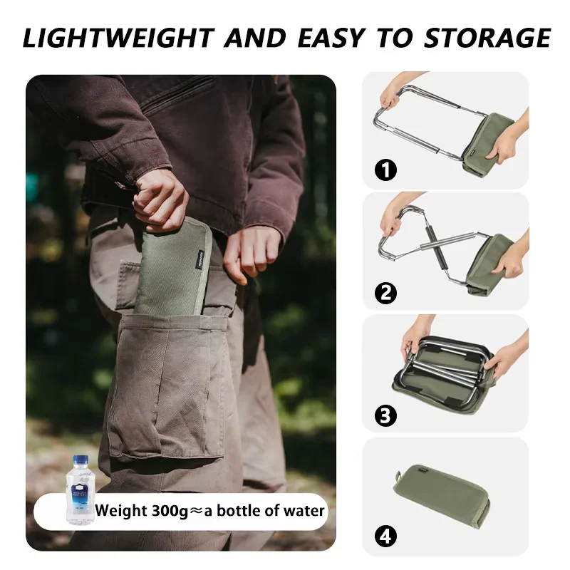 Naturehike Lightweight Outdoor Compact Portable Aluminium Alloy Folding Fishing Stool Collapsible Camping Seats Hiking Stool