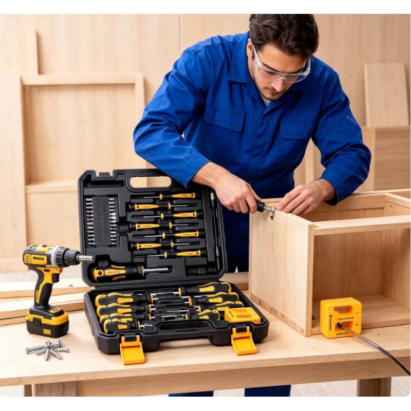 

43 Pcs/set Acmount Tool Kit Home Tool Kit DIY Household Tool Sets for Home Repair and Maintenance