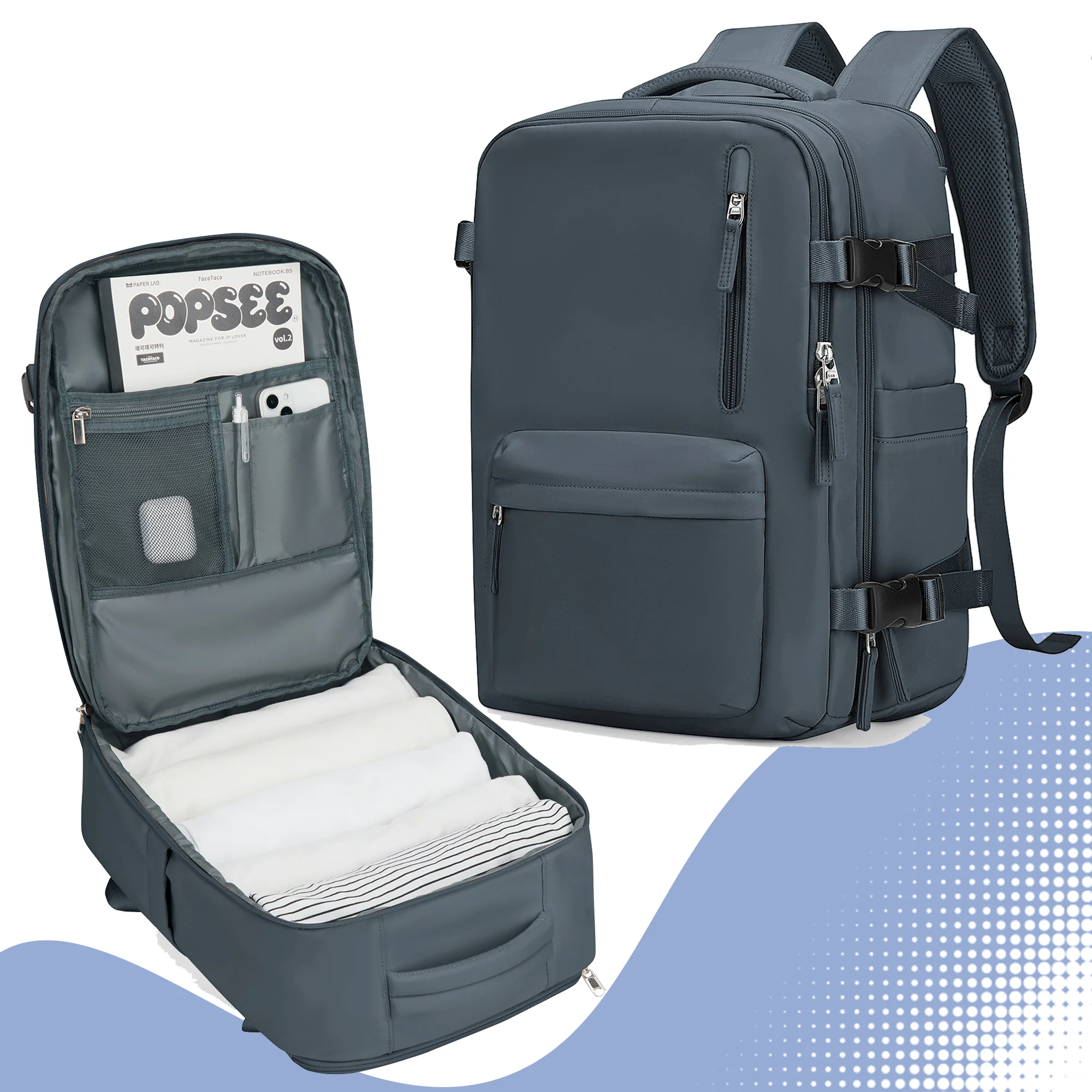 Large capacity travel backpack