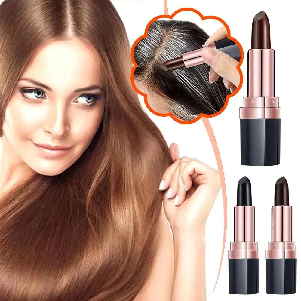 One-Time Hair Dye Plant Extract Hair Dye Stick Disposable Lipstick Up Black Cover Dye Dye Temporary Hair Colour White Hair N8U6