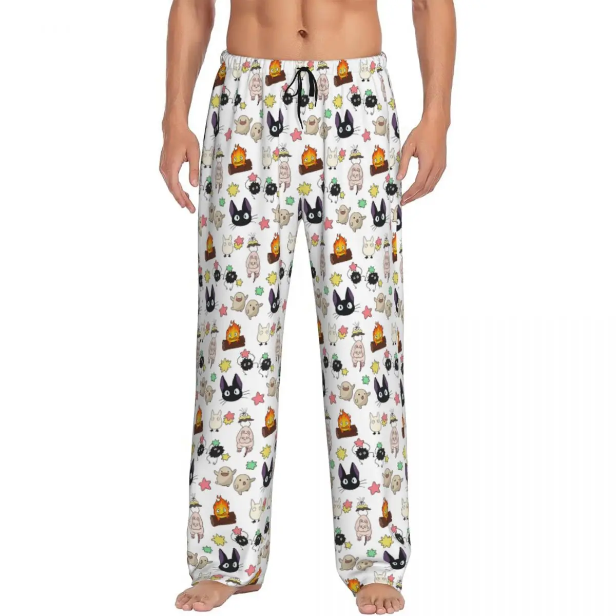 

Custom Cute Ghibli Design Pack FANART Pajama Pants Men Sleepwear Sleep Lounge Bottoms with Pockets