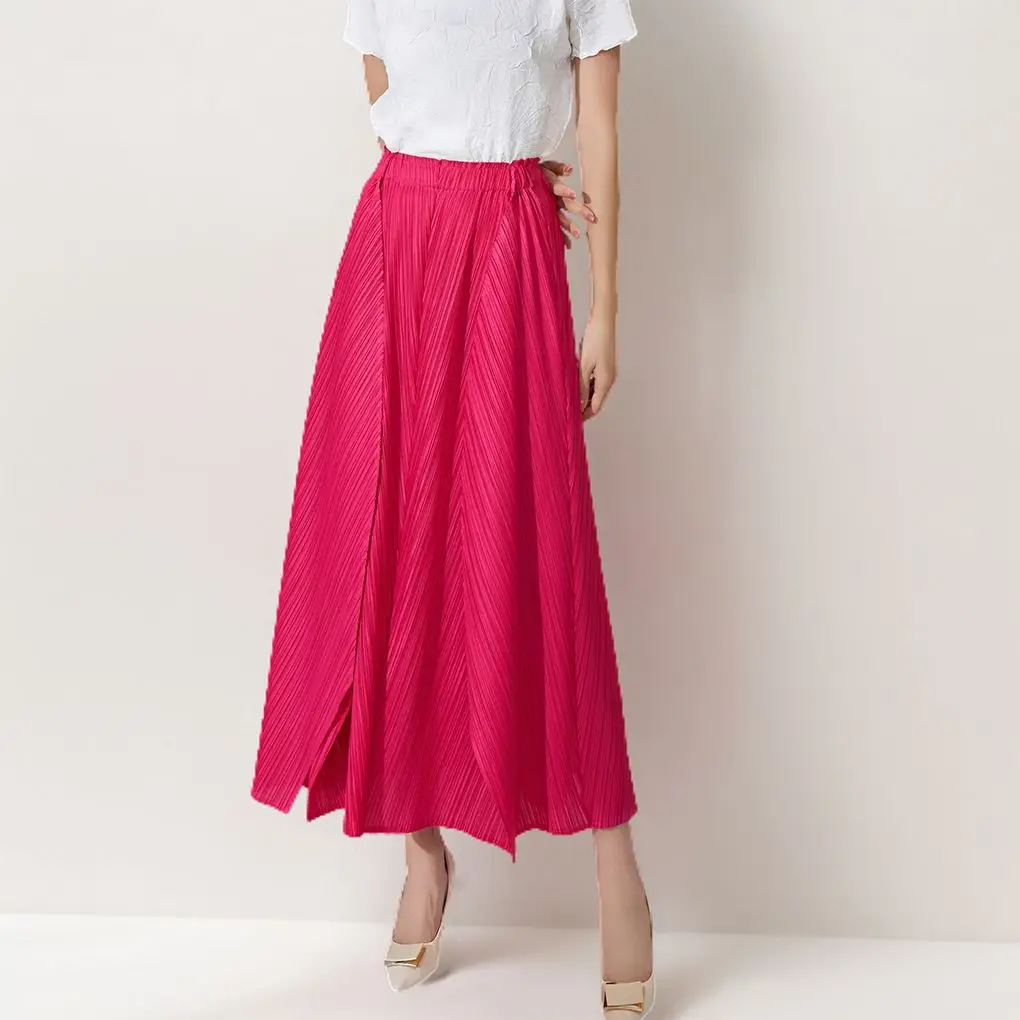 

Irregular half-length skirt summer high-end feeling elastic waist thin a-shaped skirt long design feeling harajuku