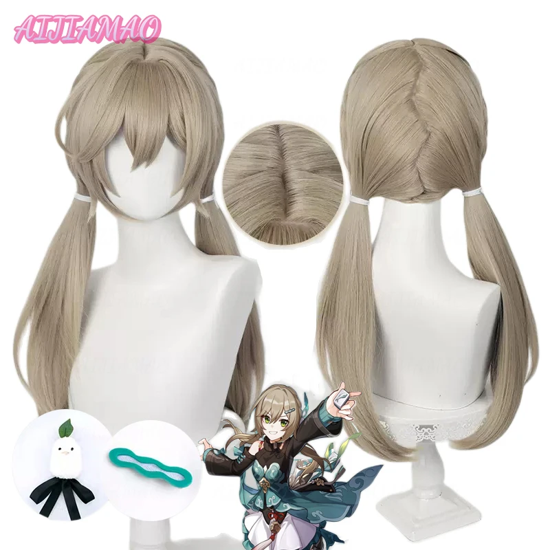 

Qingque Cosplay Wig Honkai: Star Rail Light Linen 65cm Cosplay Anime Wigs Z Scalp Hair Heat Resistant Halloween Wigs + Wig Cap