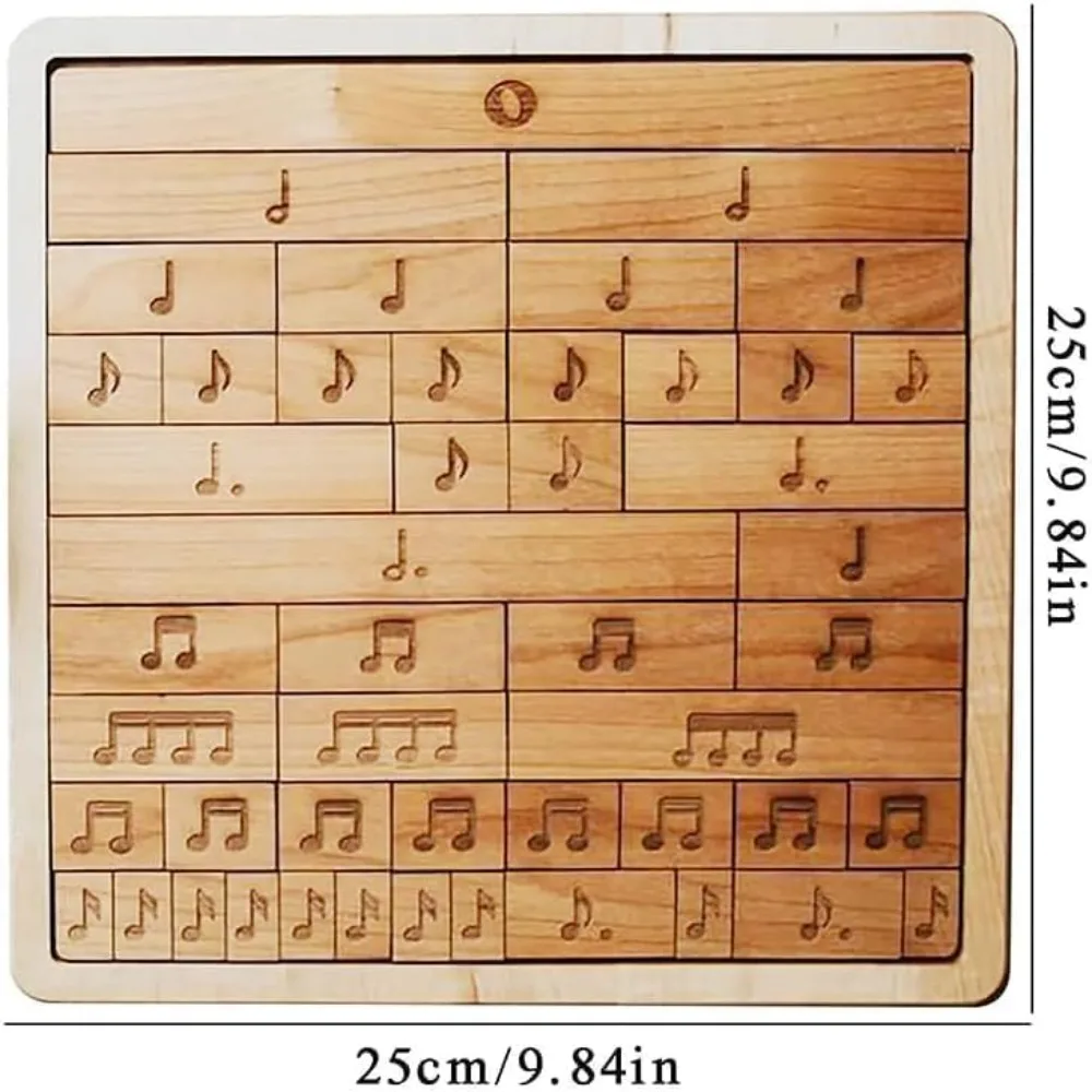 Handmade Wooden Music Puzzle Funny Toy Music Education Tool Fun Learning Piano Musical Notes Wooden Puzzle