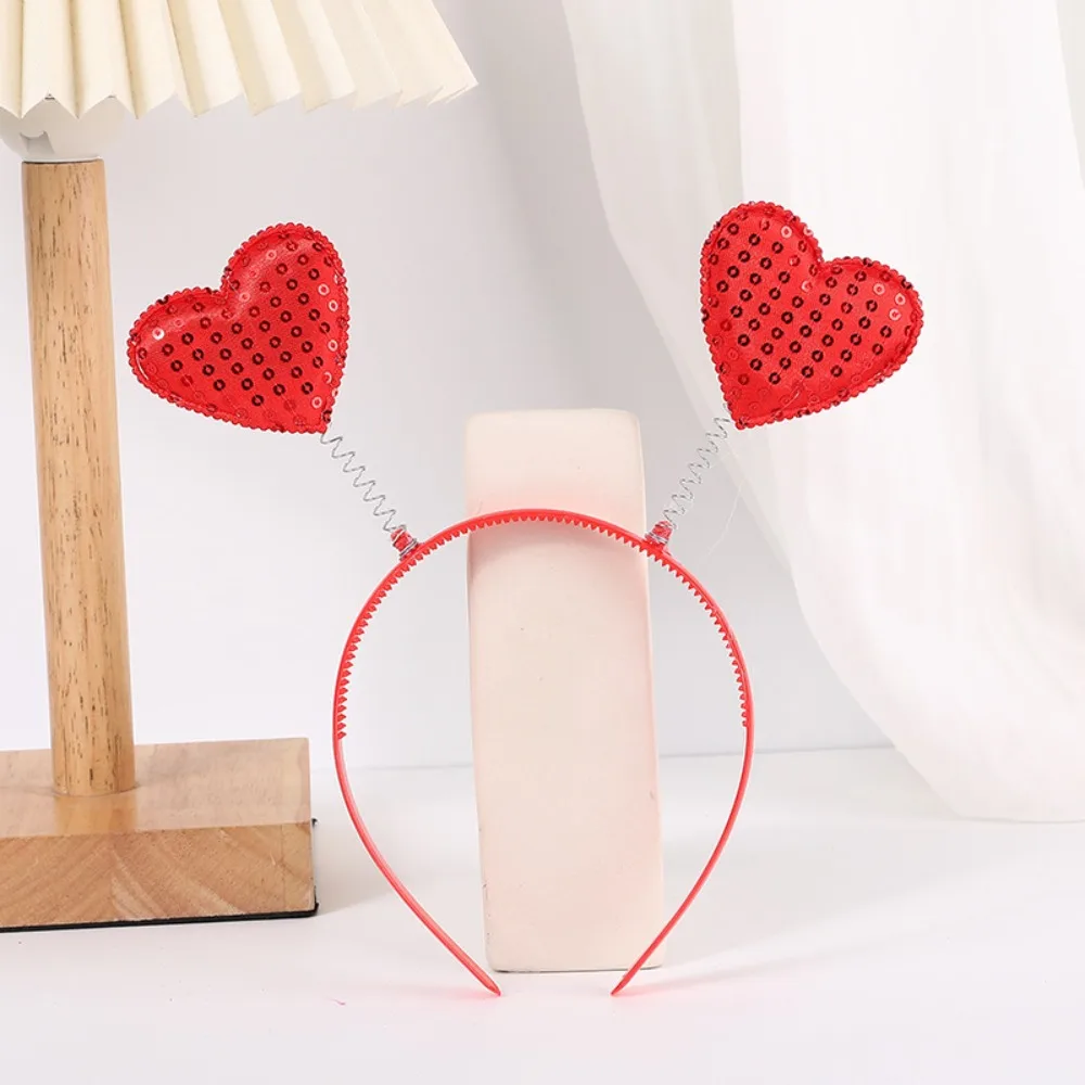 Confetti Hair Hoop Red Love Headband Red Peach Heart Headband Love Heart Shaped Headband Glasses Red Valentines Day Headdress