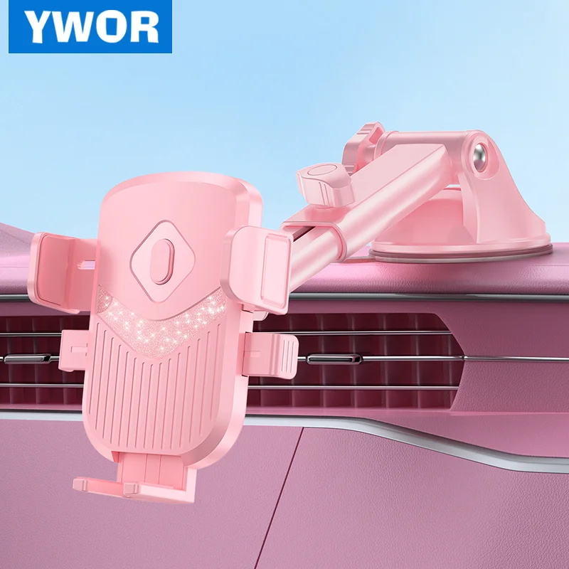 Suporte para Telefone com Ventosa para Carro YWOR, Suportes Universais para Para-brisa/Painel/Janela do Carro, Suporte para Celular com S
