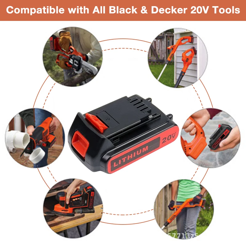 LB20 zamiennik dla Black & Decker 18V/20V 3.5Ah akumulator litowo-jonowy LBX20 LBXR20 BL2018-XJ GKC1825L GTC1850L20 elektronarzędzia