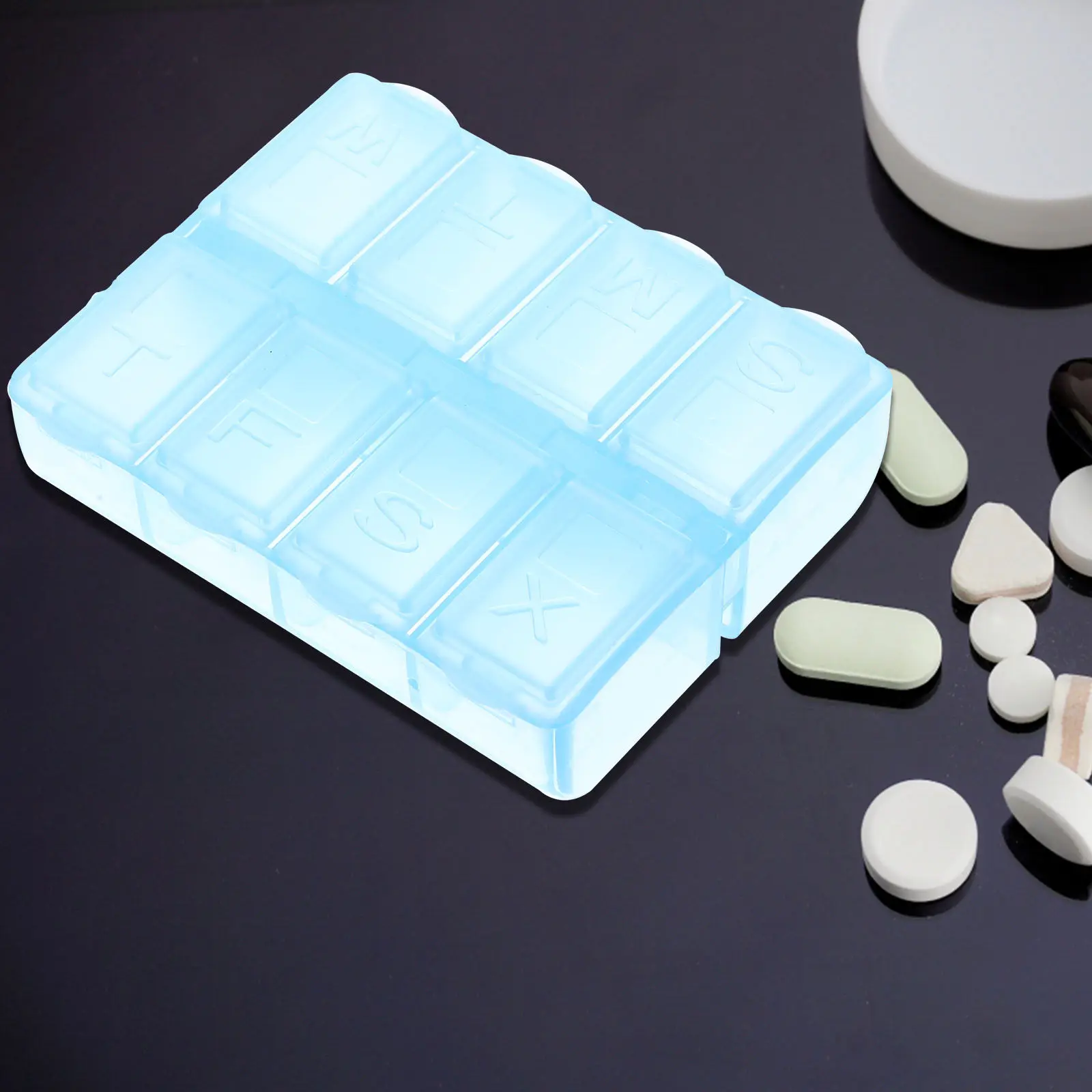 

5Pcs Convenient Compact Medicine Organizer Weekly Pill Case Portable Travel Airtight Sealing Household Daily Use Large
