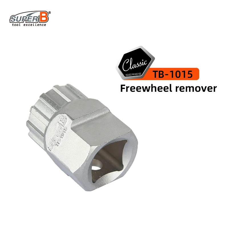 Fietsreparatiegereedschap, frees voor het verwijderen van vrijloop, geschikt voor Shimano ® Blokkeerringen voor schijfremmen, te gebruiken met een 24/19 mm sleutel, 1/2" aandrijfsluitring.