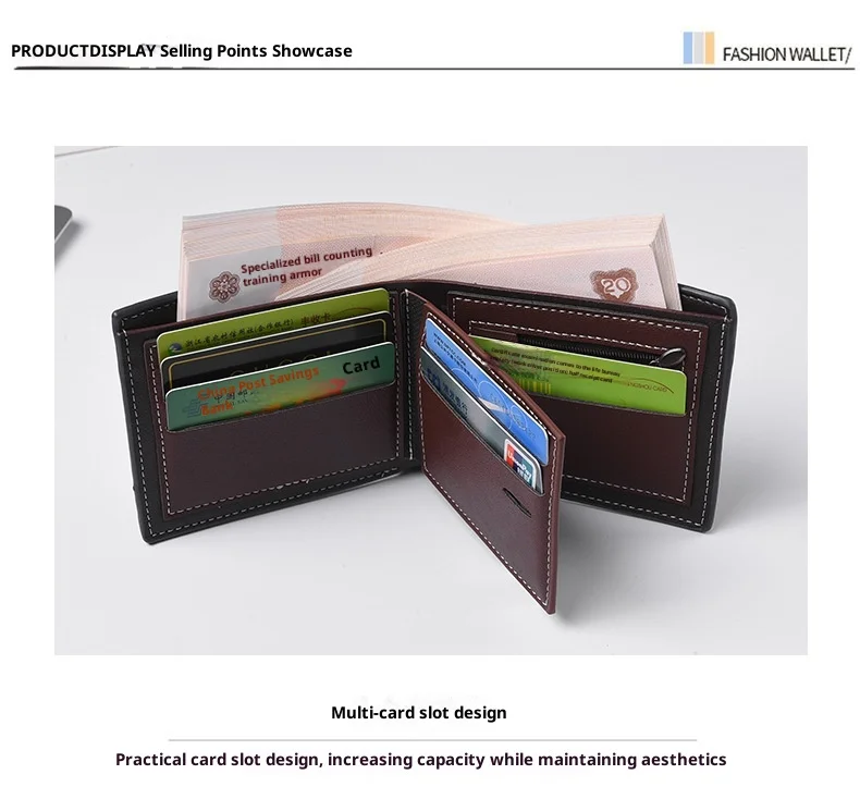 Neues Modell Multikartenfach Leder-Geldbörse für Herren Handgewebte Modische Einfache Ultradünne Münzbörse – Detail 7