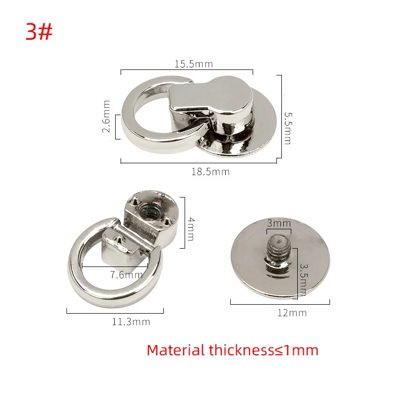 10 Pcs Zinc Alloy Claw Clasps Connector Bag Chain Belt Ring Screw Detachable Buckles DIY Reform Bag Accessories 18.5x5.5mm