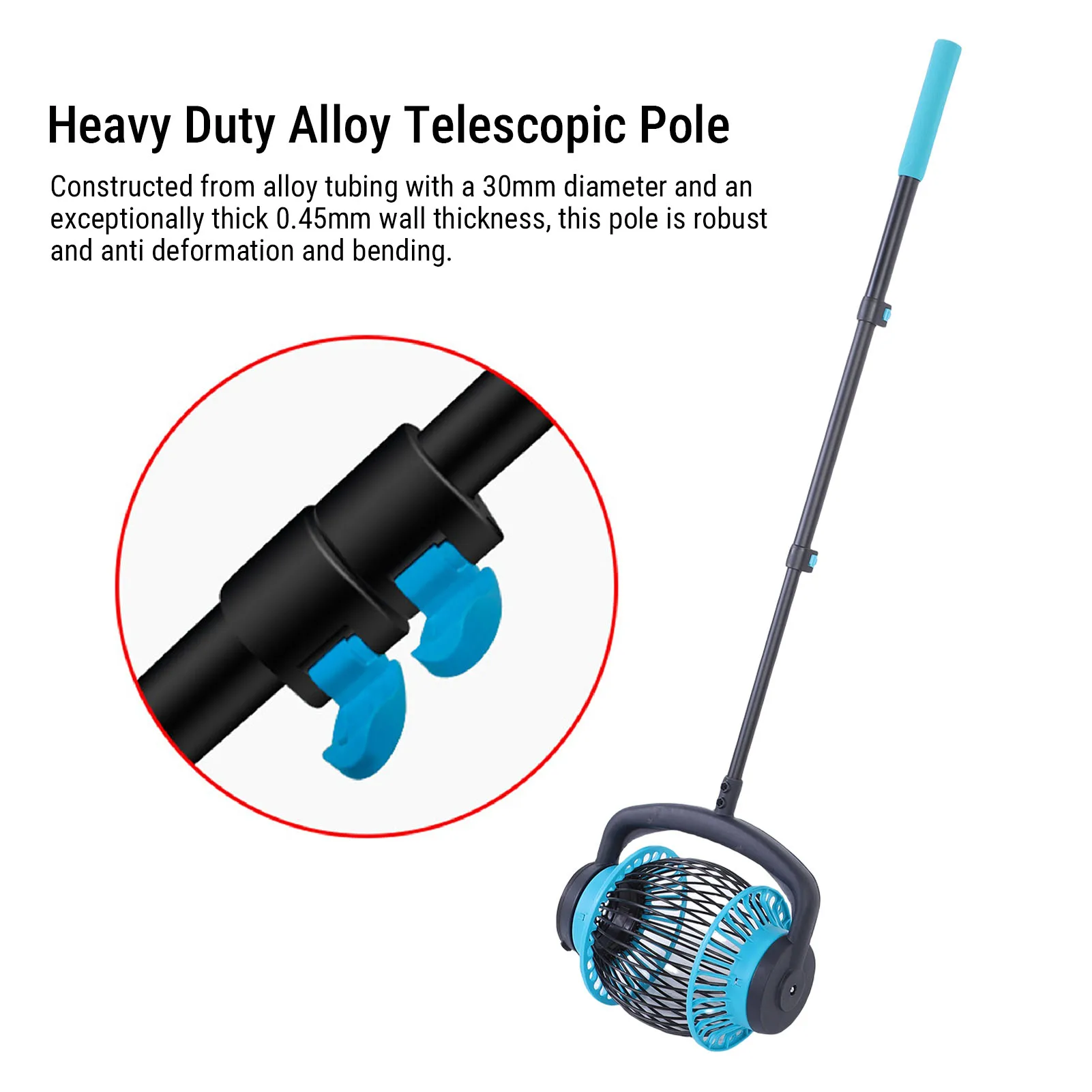 Rolling Nut Gatherer Aluminum Nylon 4.3FT Telescopic Multifunctional Acorn Picker Upper Roller for Pecans Walnuts Outdoor