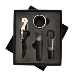 4pcs/set opener stopper drip ring wine accessories bottle shape wine opener corkscrew wine opener set