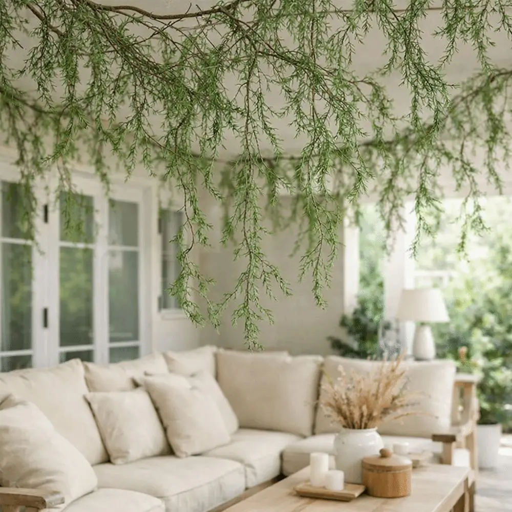 

Simulated Green Artificial Black Bone Vine Flexible DIY Fake Hanging Ivy Plants Evergreen Built-in Wire