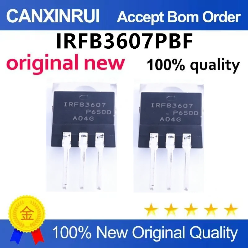 （5pcs-10pcs）Original genuine IRFB3607PBF TO-220 N-channel 75V/80A direct insertion MOSFET field-effect transistor