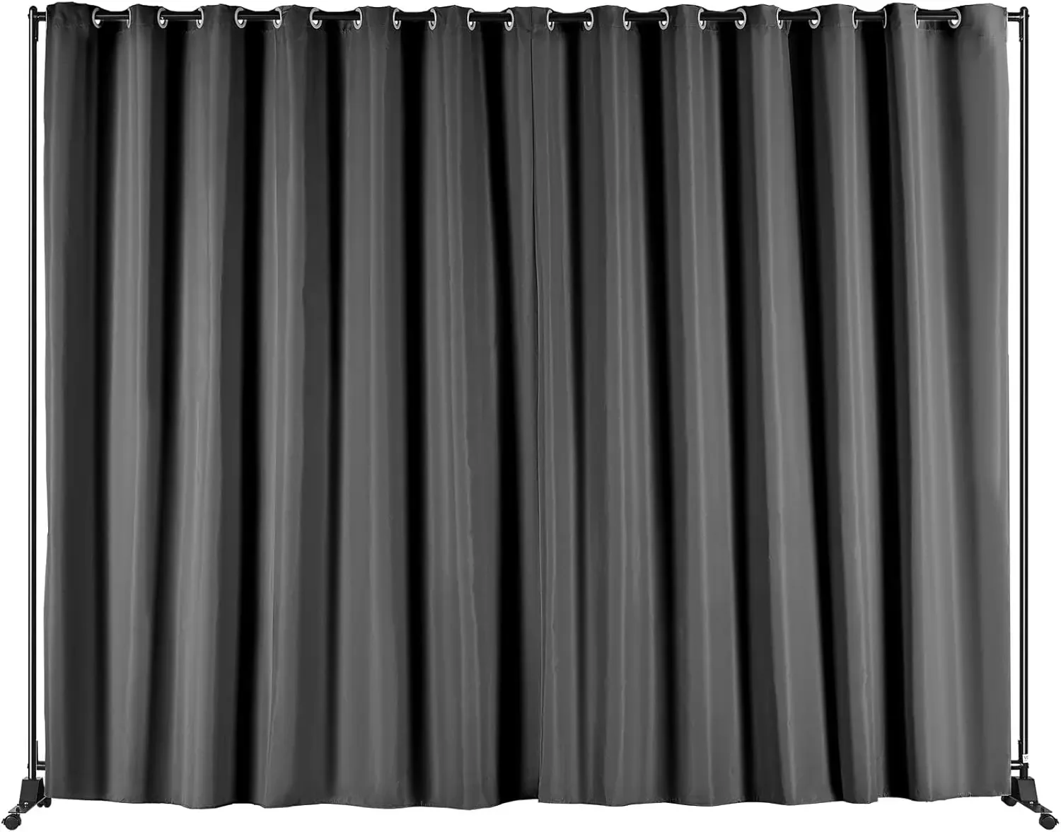 Room Divider Curtain, 8 ft x 10 ft Portable Panel Room Divider with Wheels Curtain Divider Stand,