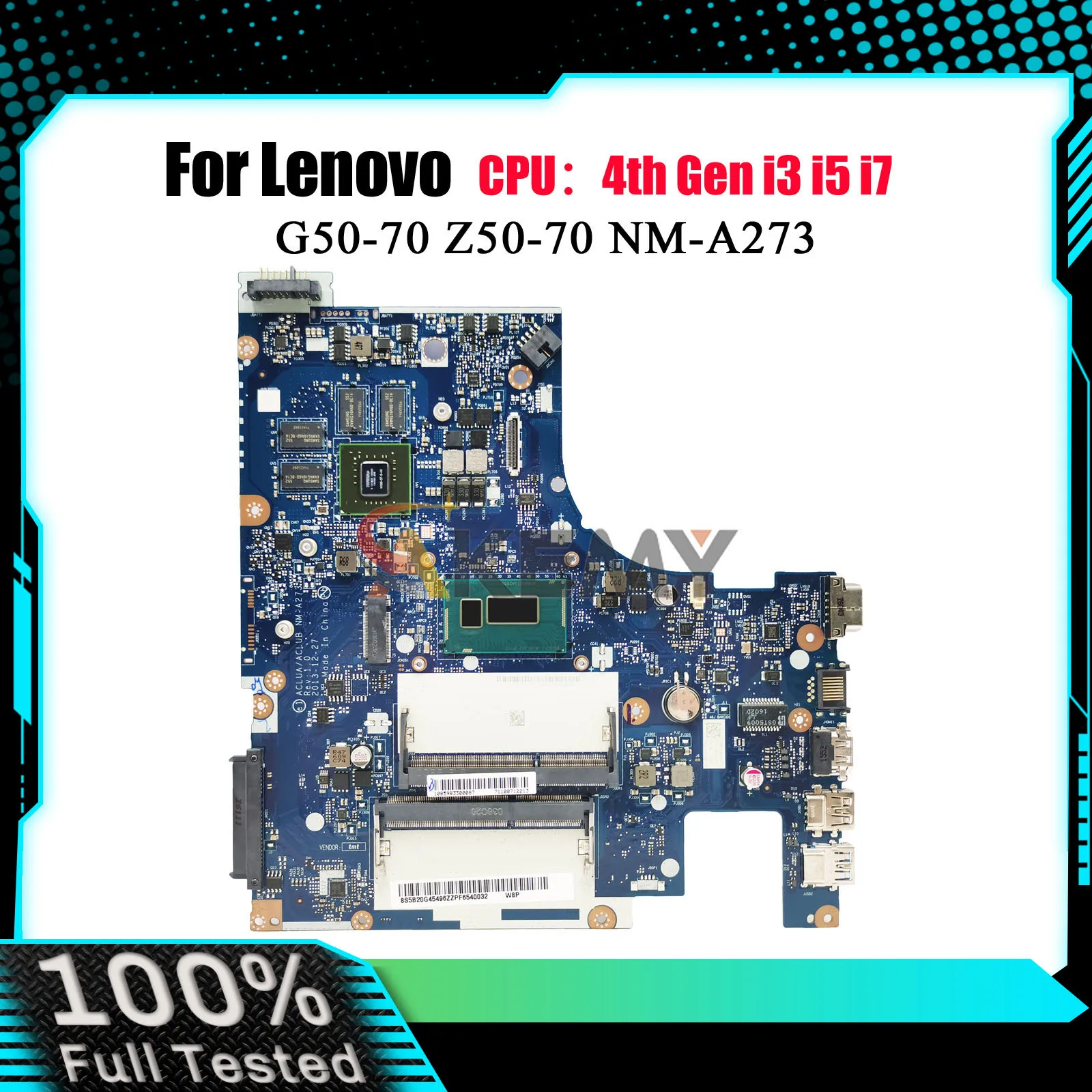 

Материнская плата ноутбука NM-A273 для Lenovo G50-70 Z50-70 с процессором i3 i5 i7 GT820M 840M 2 ГБ 4 ГБ графический процессор 100% полностью протестировано