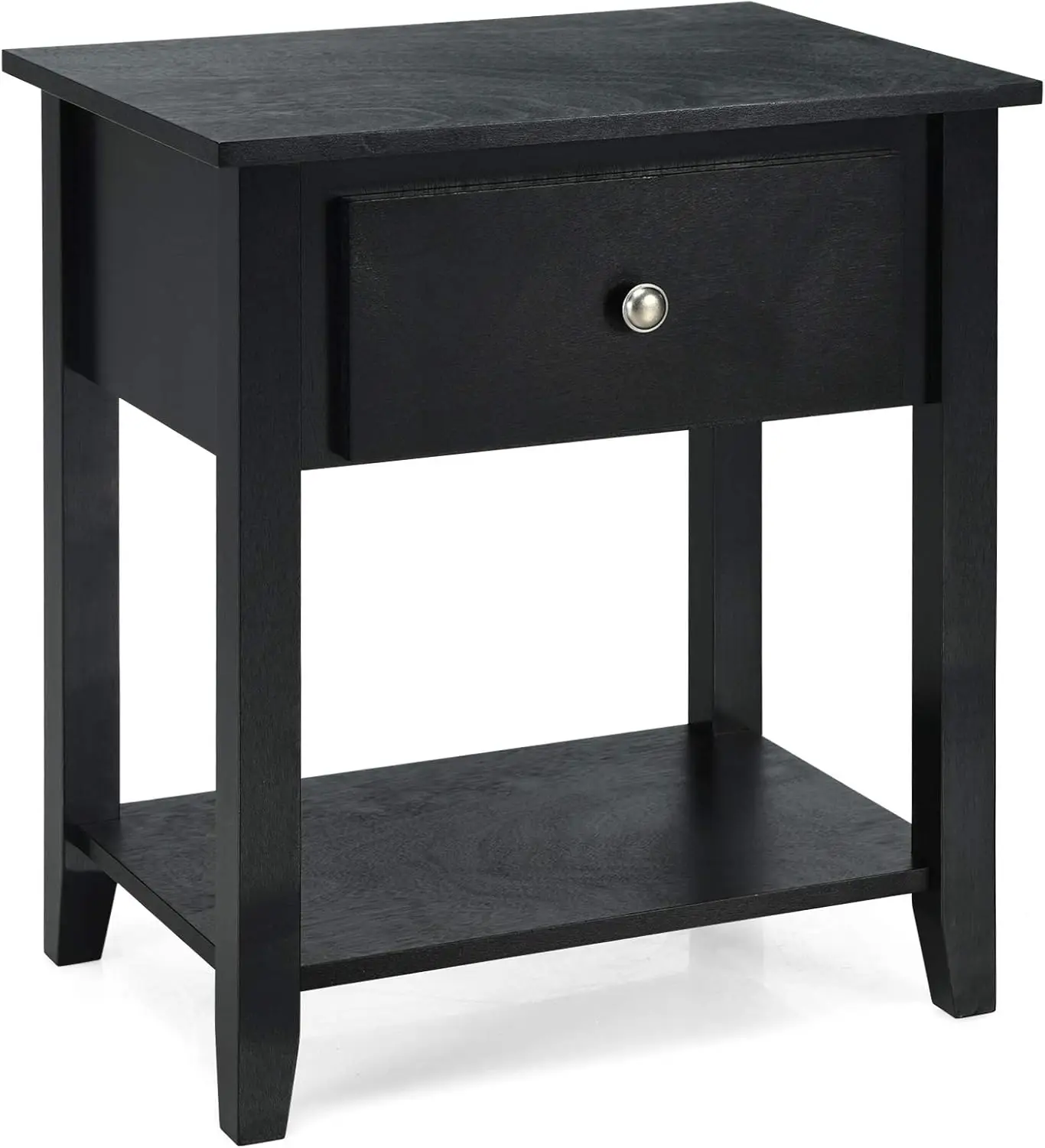 

End Table With Drawer, Nightstand W/Drawer And Storage Shelf, Beside Sofa Table For Bedroom Living Room, Chest Sofa Side