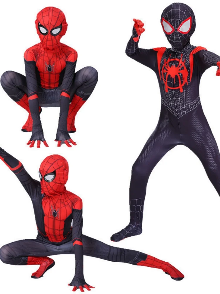 Kostium cosplay Milesa Moralese w stylu Zentai z motywem Spidermana, strój na imprezę Halloweenową, kolekcjonerski prezent świąteczny dla fanów cosplayu. — 2