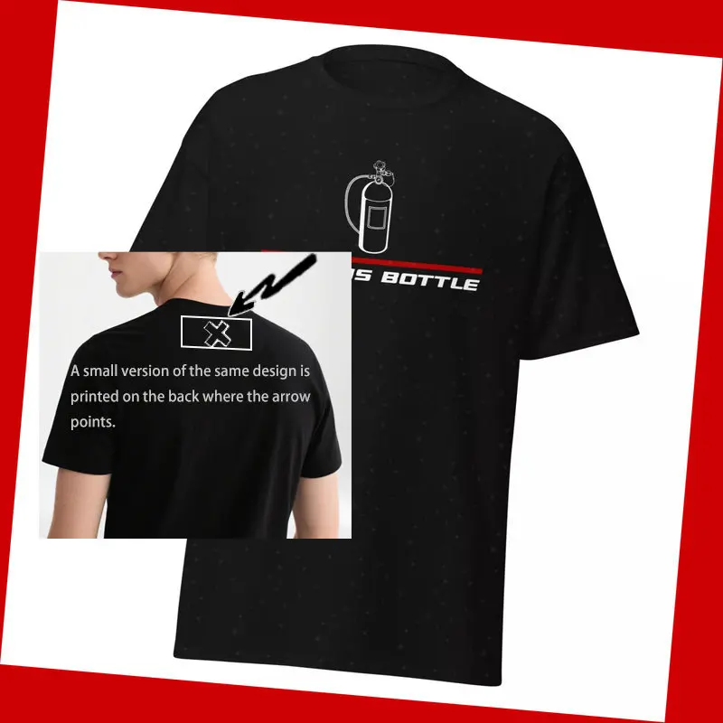 

00013906 # Футболка с силуэтом и текстом Nitrous Bottle Tank Mechanic Auto Repair Футболка с двойным принтом Мужская и женская футболка Casual Racin