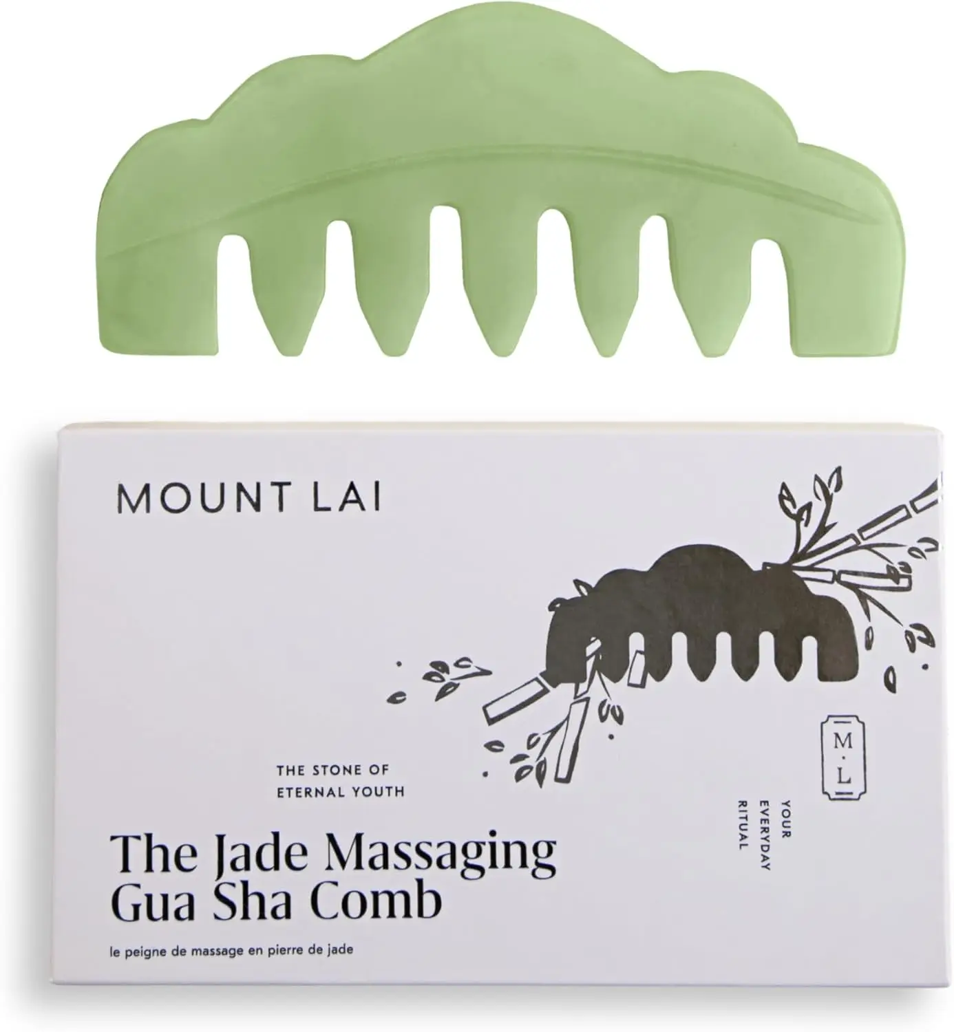 

Natural Jade Gua Sha Scalp Comb - Massager for Relaxation, Blood Circulation & Cooling