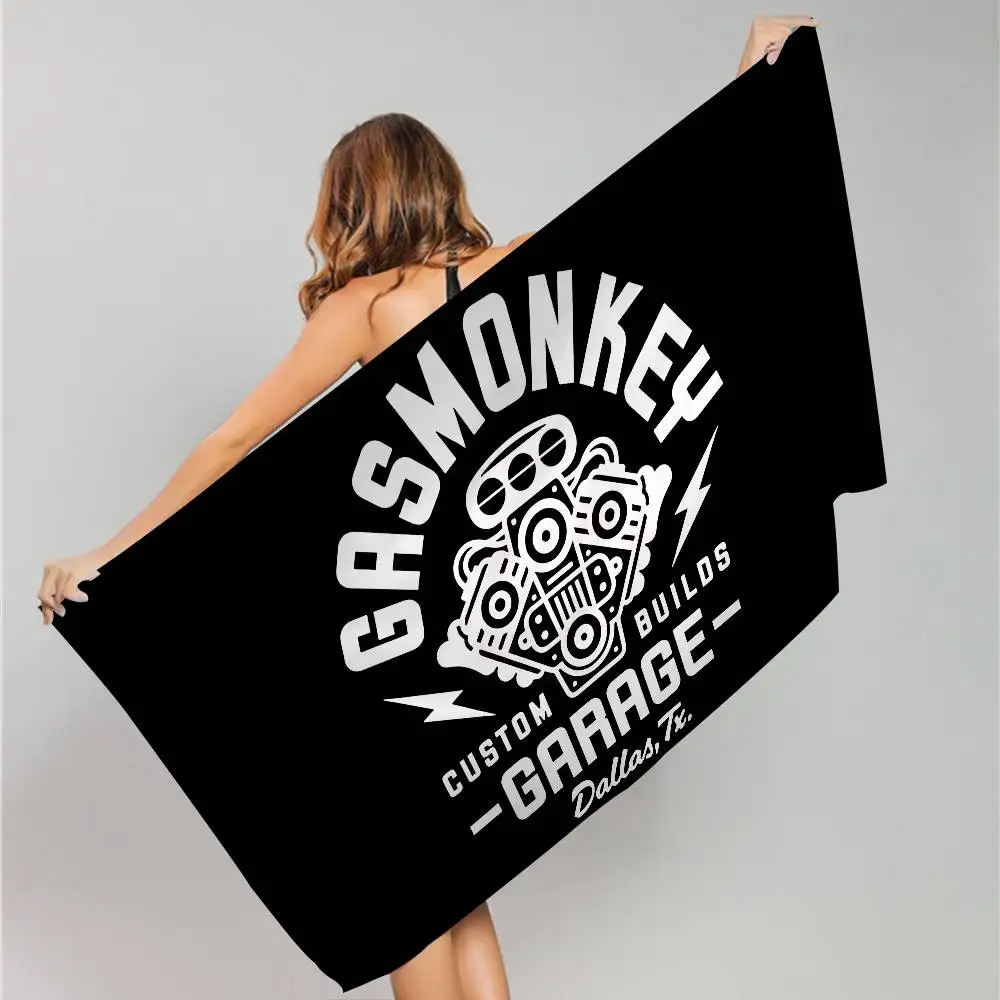 G-Gas M-MonkeyS Garage Beach Towel Colorful Bath Towels for Girl Microfiber Quick Dry Custom Sand Free Beach Yoga Spa Gym Pool