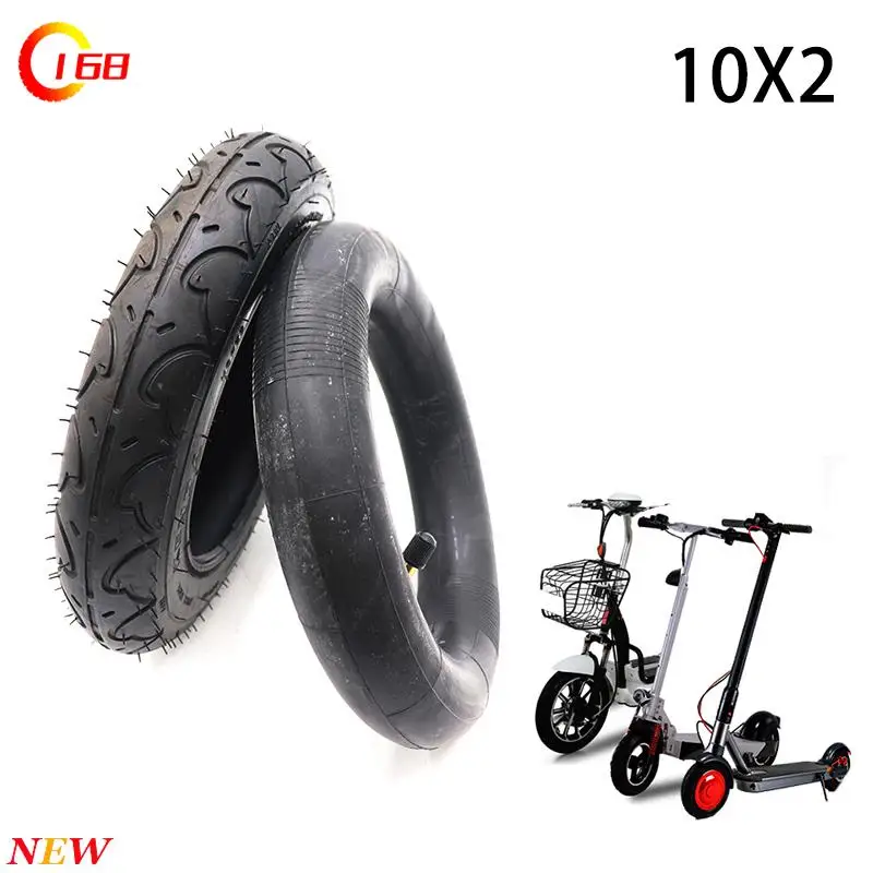 10X2 50-100-6 Outer Tyre and Inner Tube with bent valve 45 Degree valve Pneumatic Tire for Self Smart Balancing Electric Scooter