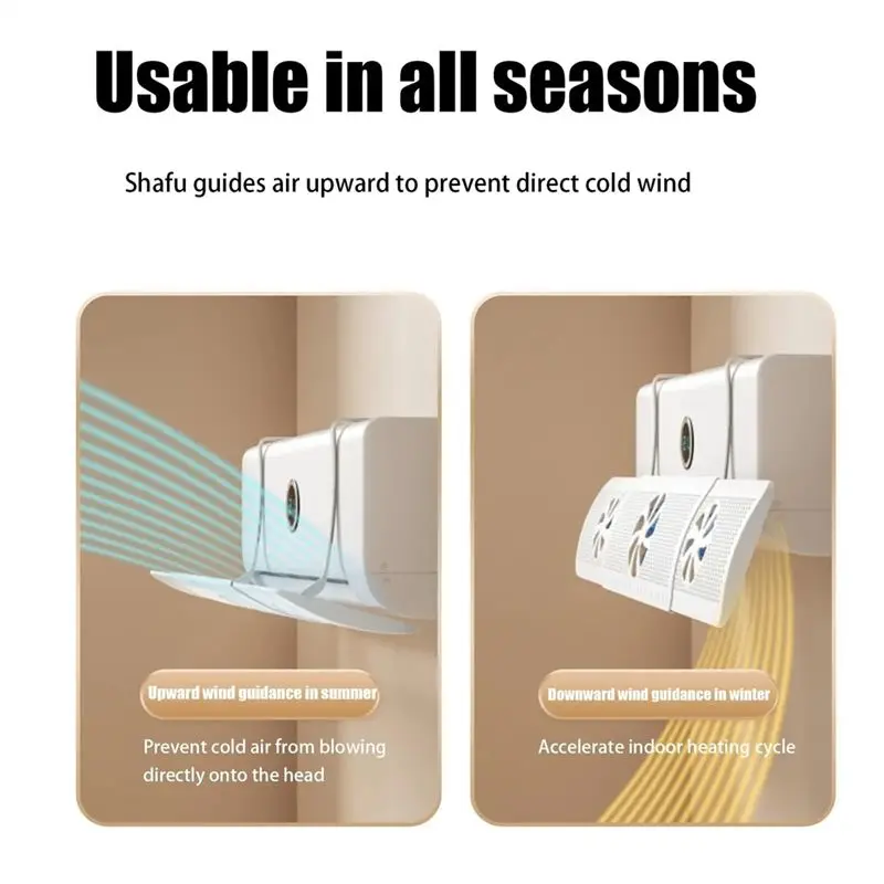 DT39 Air Vent Deflector for Ceiling Vents, Adjustable AC Air Deflectors Baffle with 3 Fans for Car Home Family, White PP
