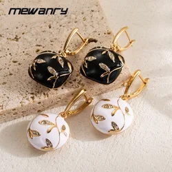 Mewanry 316L Stainless Steel Drop Glaze Geometric Drop Earrings For Women Trendy Simple Cute Temperament Engagement Jewelry Gift