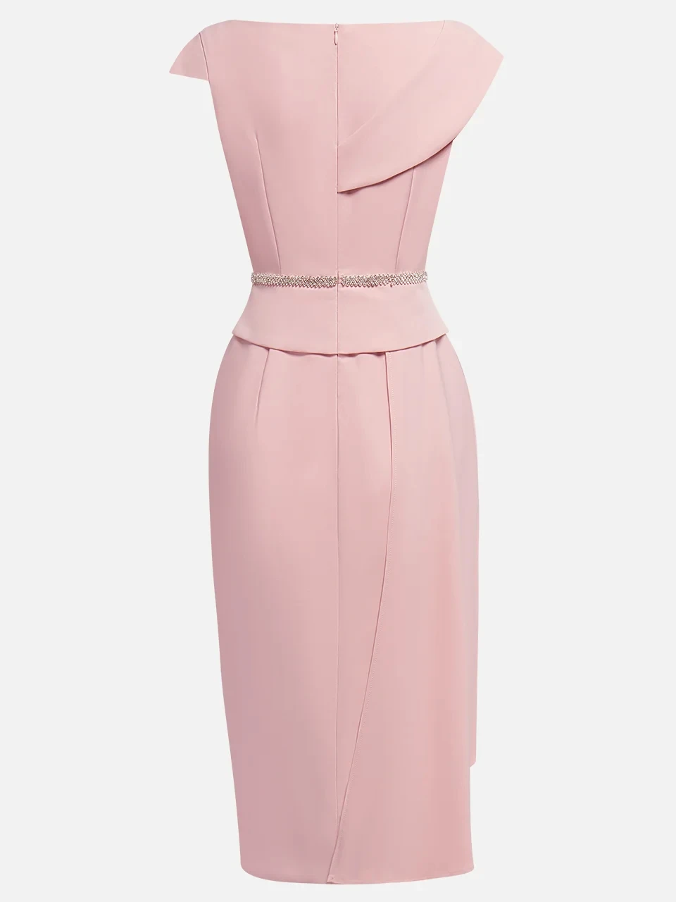 Customized Midi Mother of Birde Dresses 2026 for Women Wedding Boat Neck Pink Evening Dress Straight Column Prom Party Gown view 3