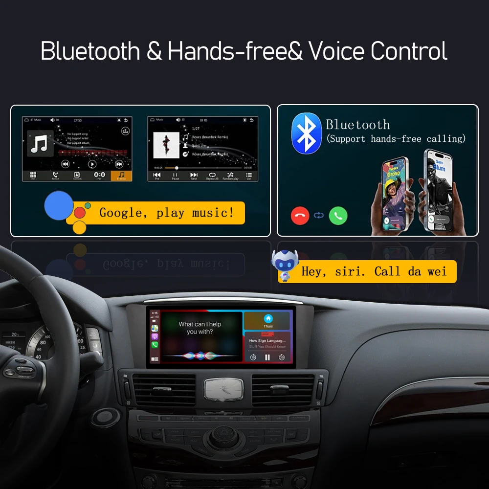 10.25' Android Car Radio Multimedia Player for Infiniti Q70 Q70L M25 M35 M37 2013-2019 with Carplay GPS Touch Head Unit Screen