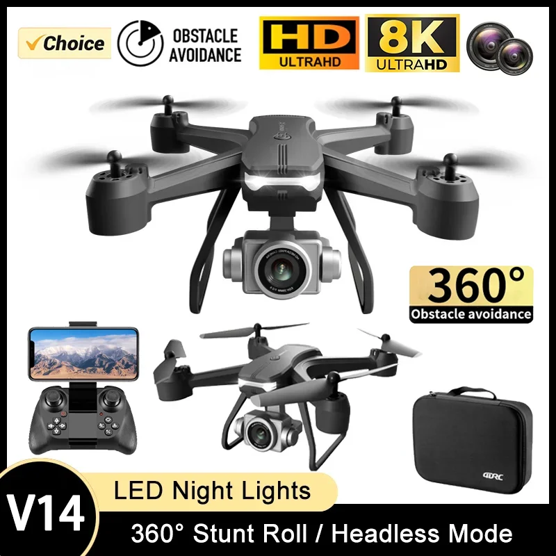 V14 Drone 8k Profession HD Wide Angle Camera Drone Dual Camera Height Keep Drones Camera Helicopter Quadcopter Toys For Beginner